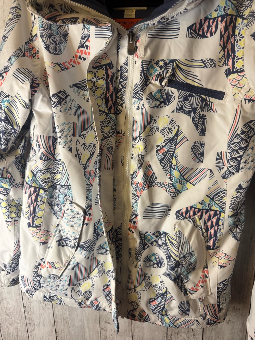 Roxy Snow Jacket Women's M Dryflight Warmflight Mosaic Print Aztec Ski - Picture 7 of 16